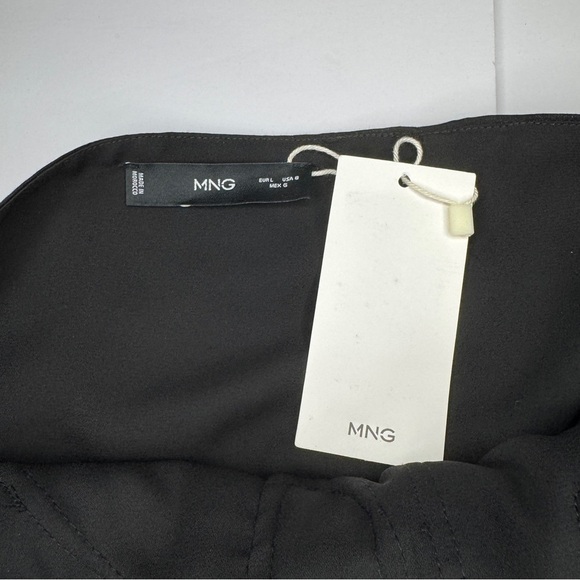 MNG by Mango Black One Shoulder Ruffle Top NWT Size L - Picture 6 of 10